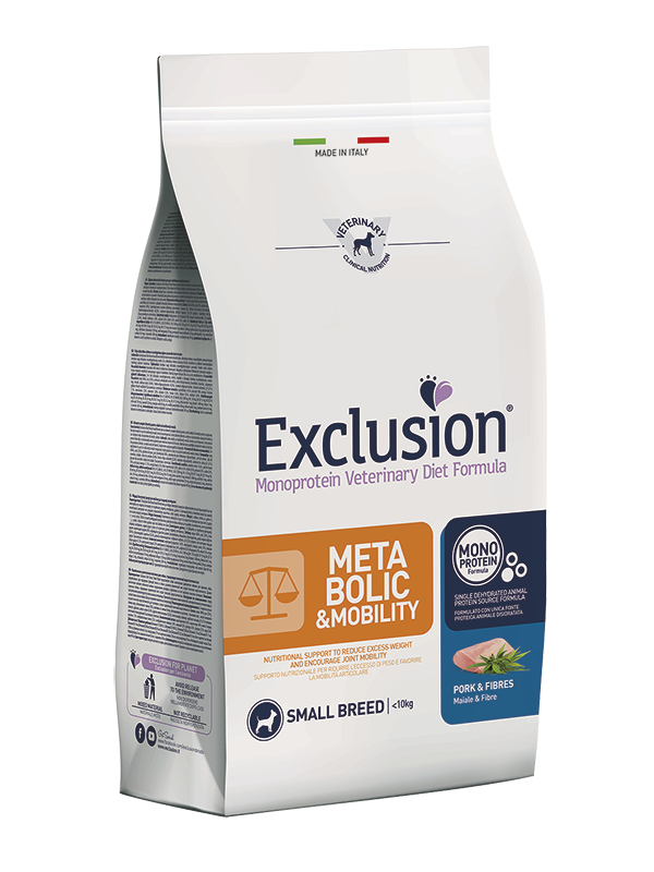 Exclusion Monoprotein Veterinary Diet Formula Metabolic/Mobility Crocchette Maiale E Fibre Taglia Small Sacco 7kg-2