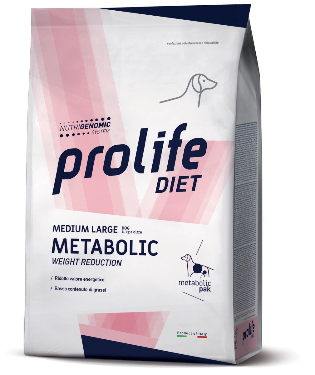 Prolife Dog Diet Metabolic Cibo Secco Per Cani Taglia Media/Grande Sacco 2kg-3