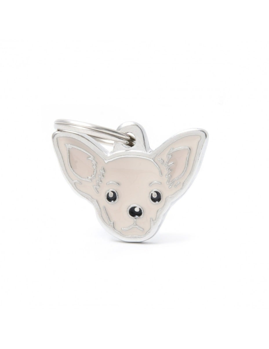 Medaglietta Per Cani E Gatti Personalizzata Chihuahua Color Crema -1