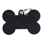 Medaglietta Per Cani E Gatti Personalizzata Osso In Alluminio Nero Taglia XL-1
