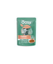 Oasy Wet Lachsstückchen für ausgewachsene, sterilisierte Katzen Beutel 85 g