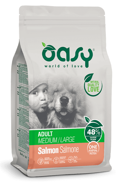 Oasy Dry Monoproteico Cane Adult Medium Large Salmone 12kg-1