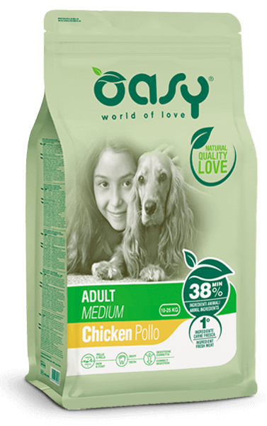 Oasy Dry Cane Adult Medium Pollo Sacco 12kg-1