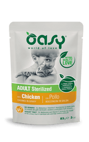 Oasy Gatto Adulto Sterilizzato Bocconcini Pollo Busta 85g-1
