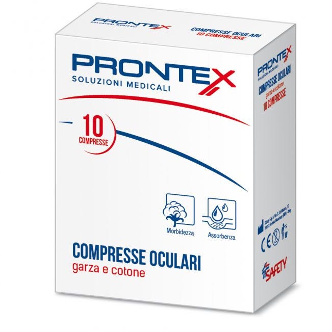 Garza Compressa Oculare Cotone Texil Prontex 10 Pezzi  - 2