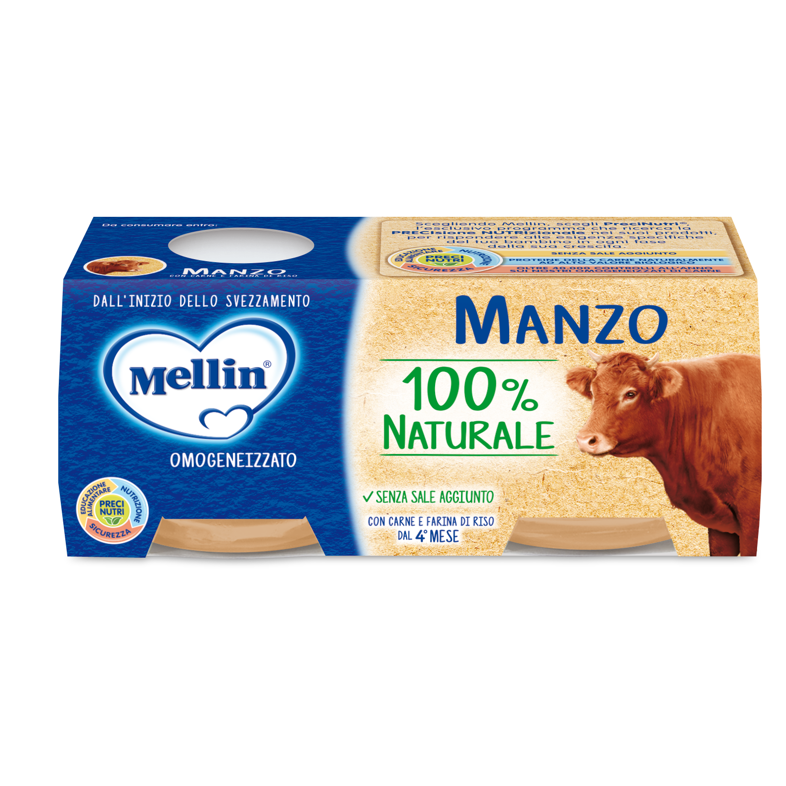Mellin  Omogeneizzato Manzo 2 X 80 Grammi  - 3
