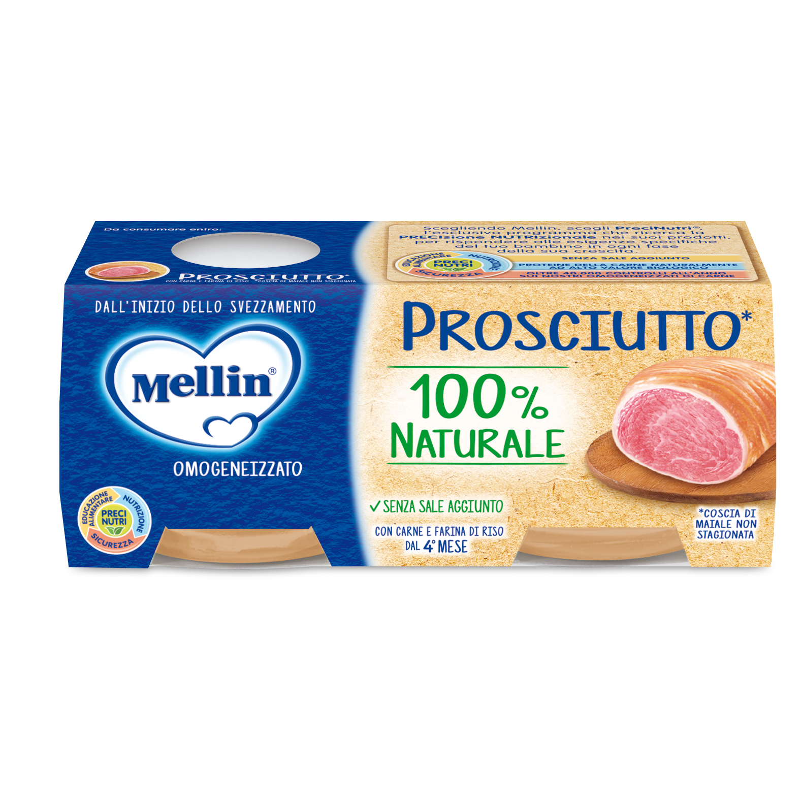 Mellin Omogeneizzato Prosciutto 2X80g  - 2