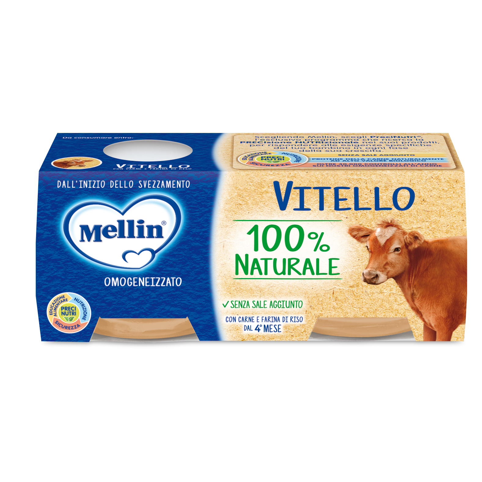 Mellin Omogeneizzato Vitello 2x120g 4Mesi+  - 4