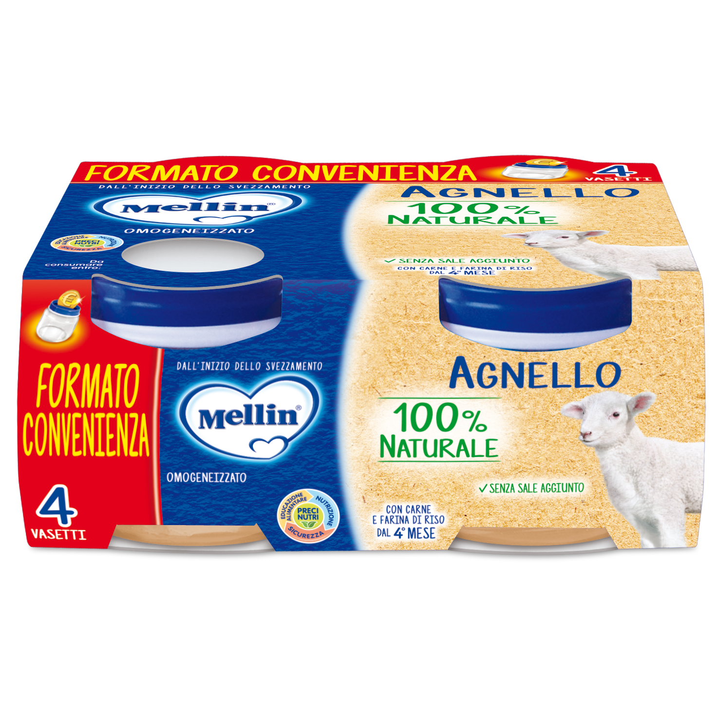 Mellin Omogeneizzato Agnello 4x80g 4Mesi+  - 3