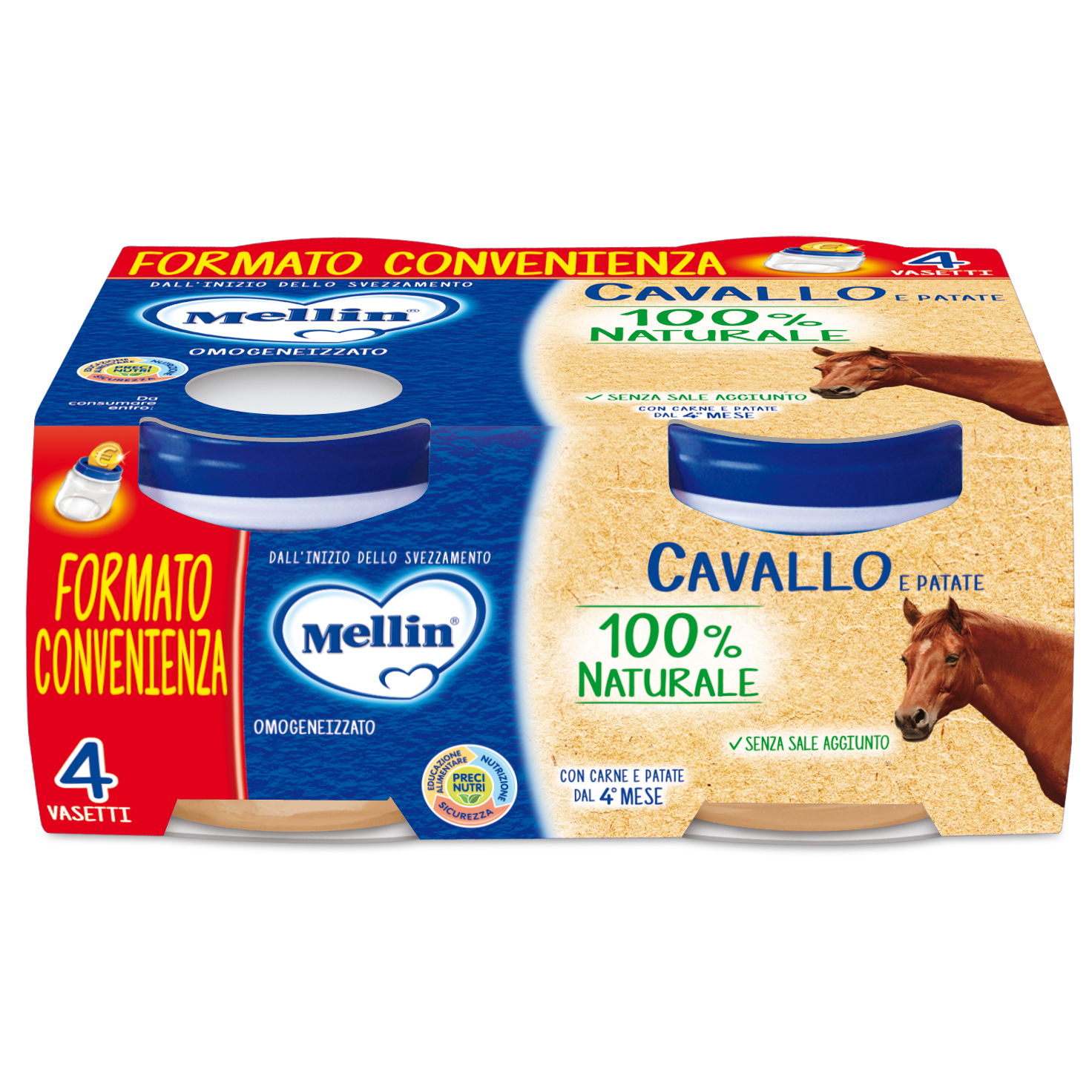 Mellin Omogeneizzato Cavallo 4x80g 4 Mesi+  - 3