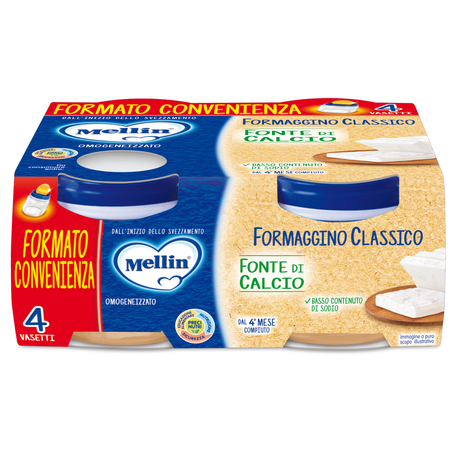 Mellin Baby Formaggino Classico 4x80g  - 2