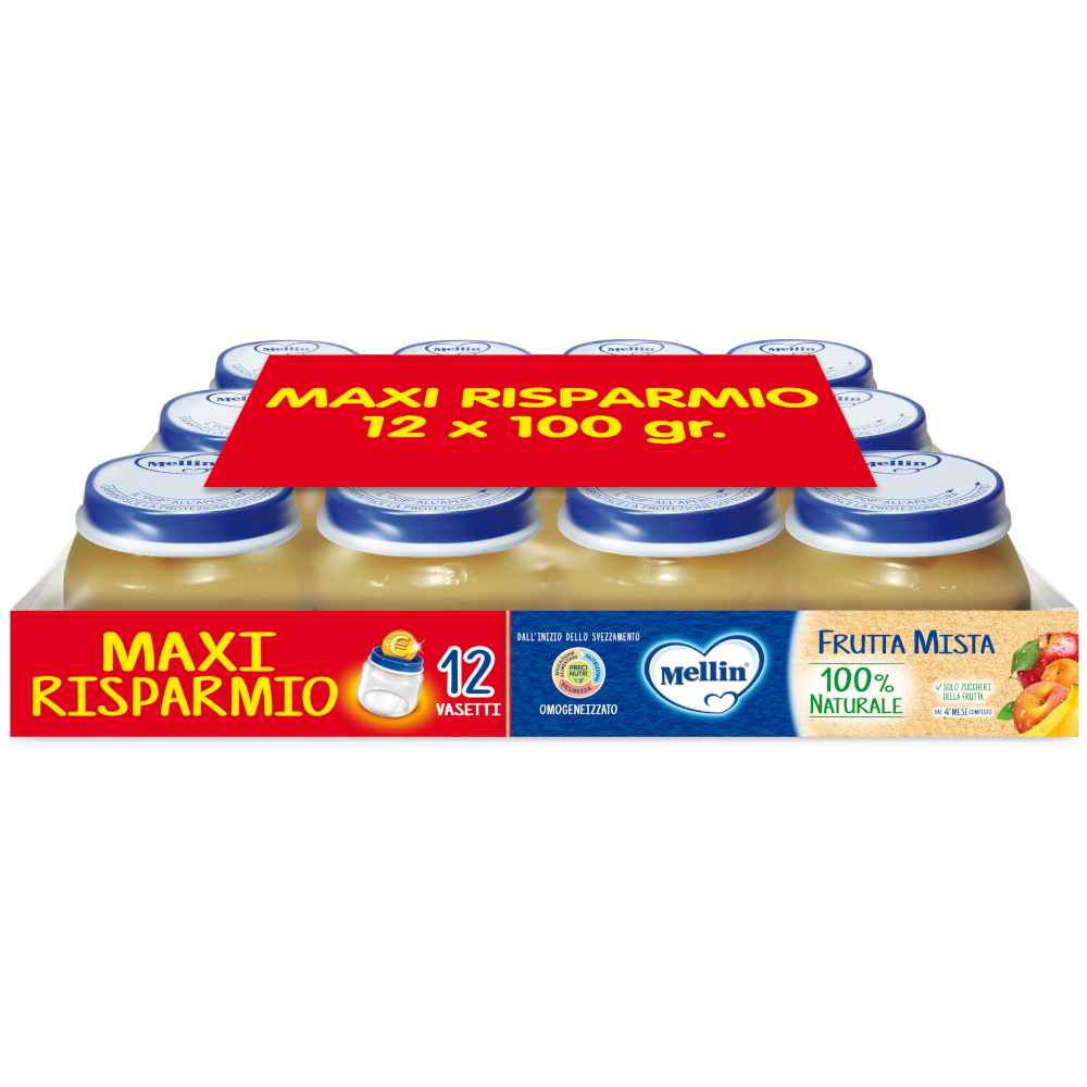 Mellin Omogeneizzato Frutta Mista 12x100g  - 3