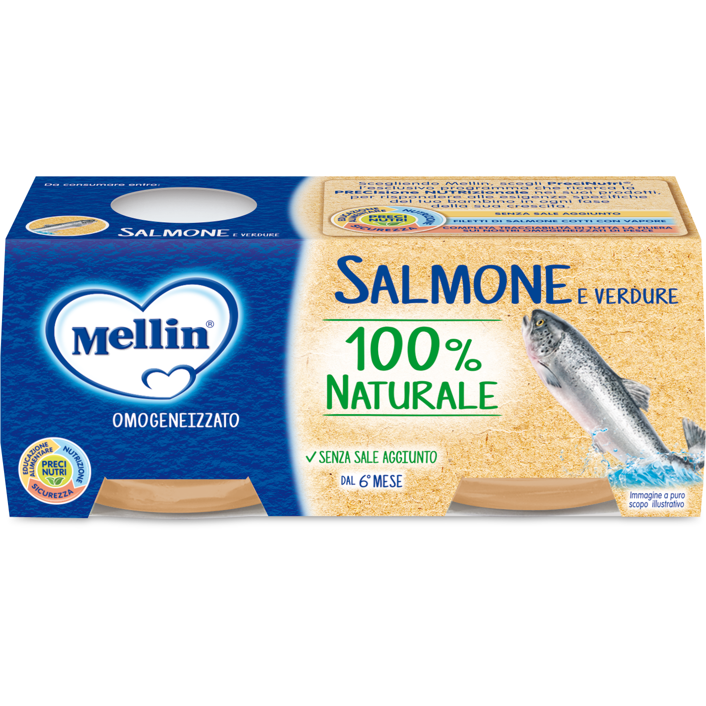 Mellin Omogeneizzato Salmone 2X80g  - 2