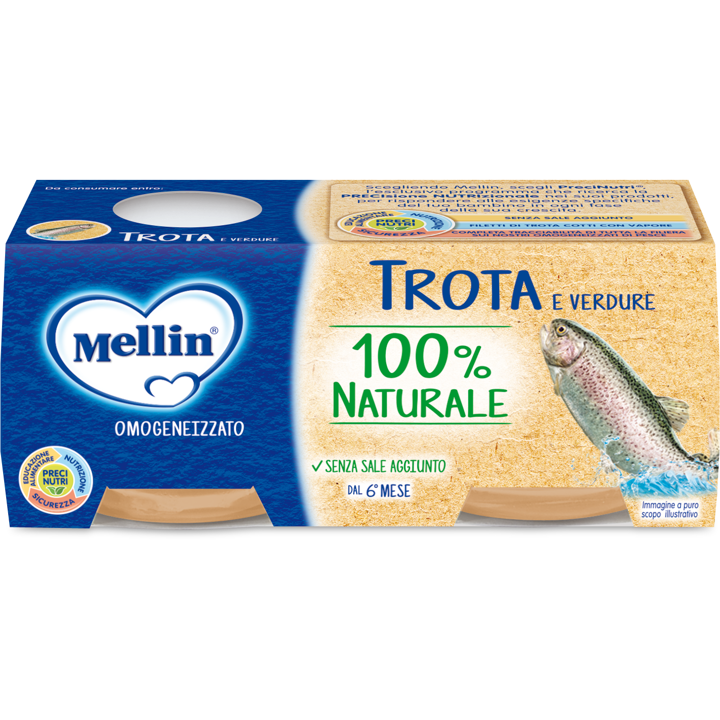 Mellin Omogenizzato  Trota 2X80G  - 2