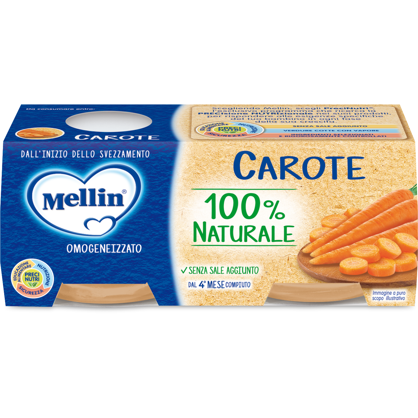 Mellin Omogeneizzato Carote 2X80g  - 3