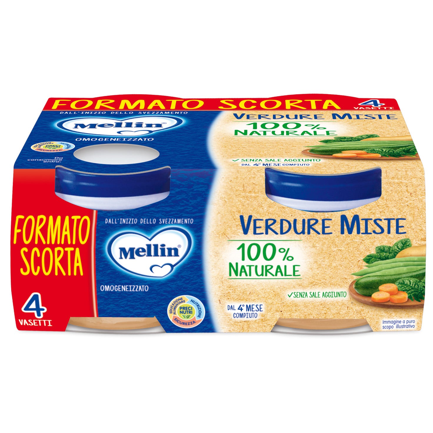 Mellin Omogeneizzato Verdure Miste 4x80g  - 1
