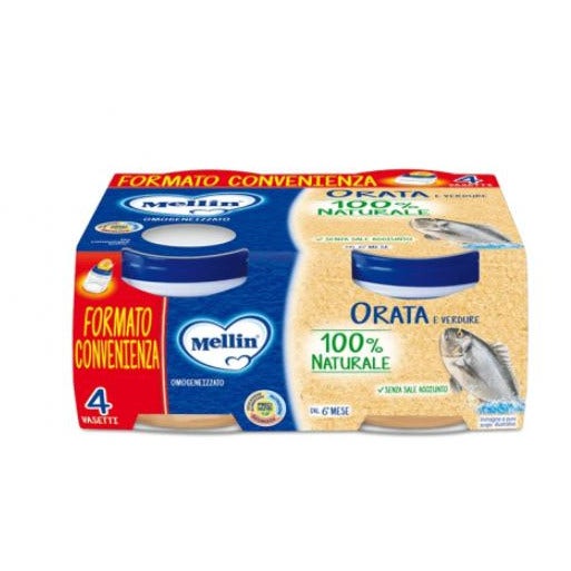 Mellin Omogeneizzato Orata/Verdure 4x80g 6MEsi+  - 1