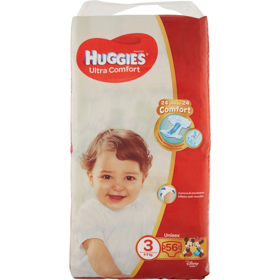 Huggies Ultra Comfort Pannolino Grande Taglia 3 56 Pezzi  - 1
