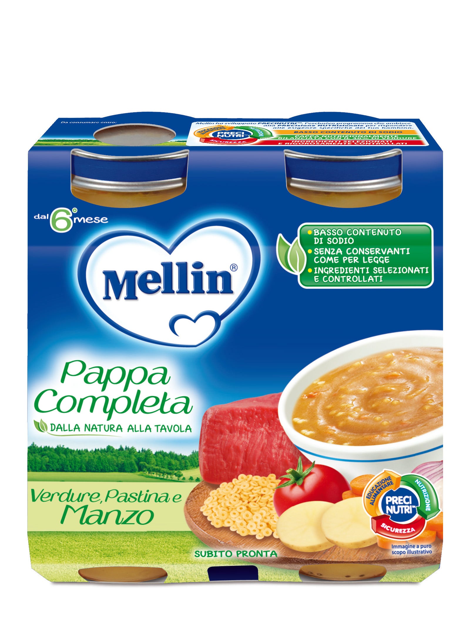 Mellin Pappa Completa Manzo 2x250g  - 2
