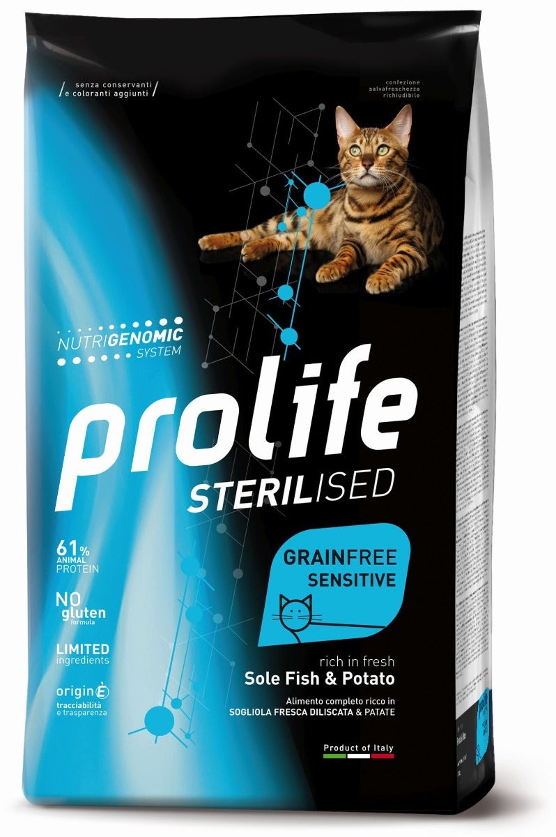 Prolife Cat Sterilised Grain Free Cibo Secco Per Gatti Adulti Sogliola E Patate 7kg-2