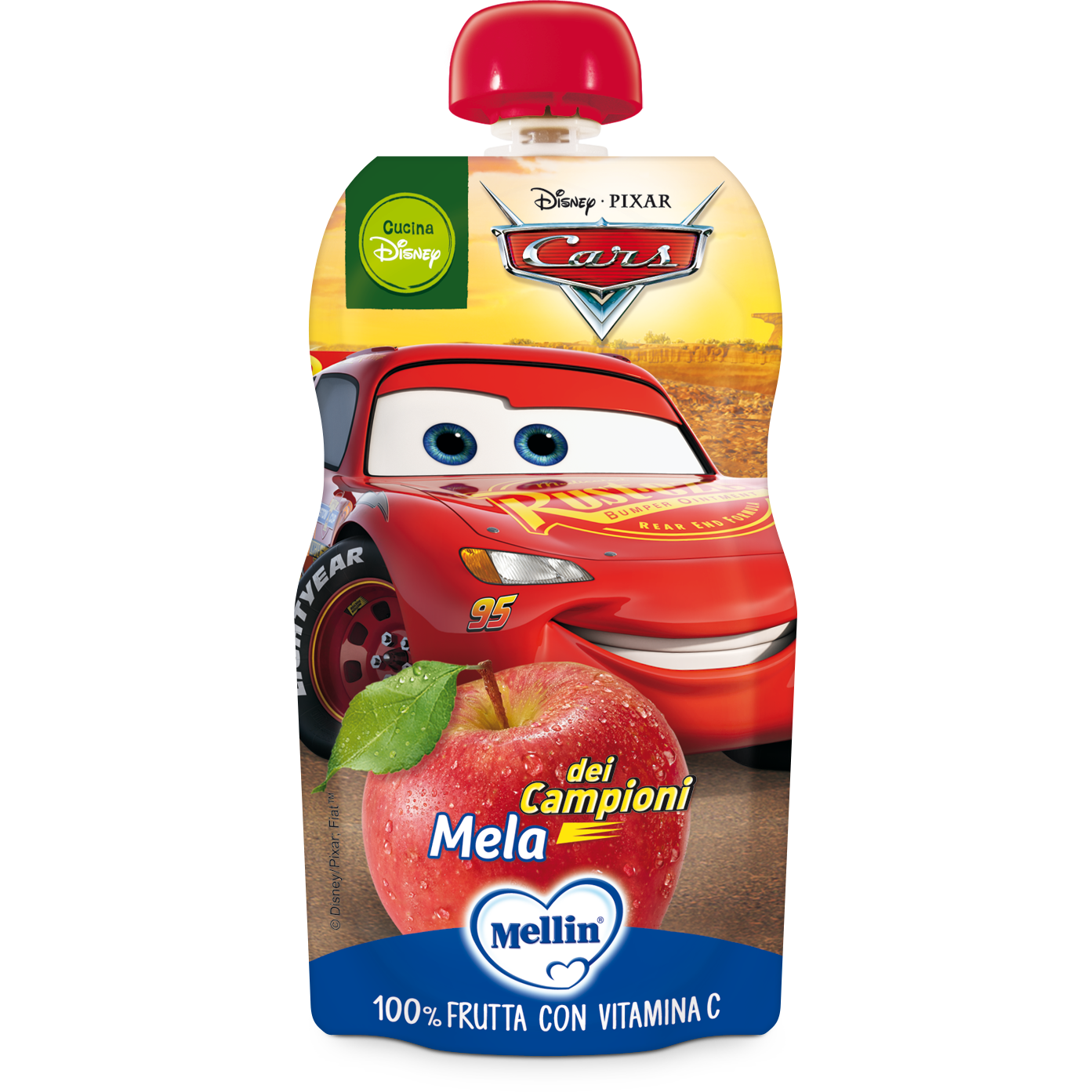 Mellin Pouch Merenda Disney Cars Mela 110g  - 1