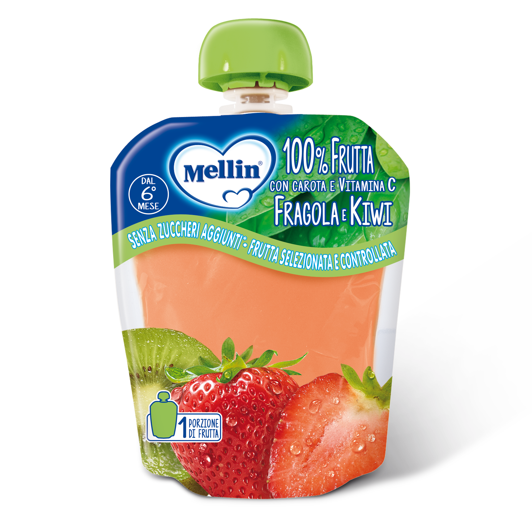 Mellin Pouch Fragola/Kiwi 90g 6Mesi+  - 2
