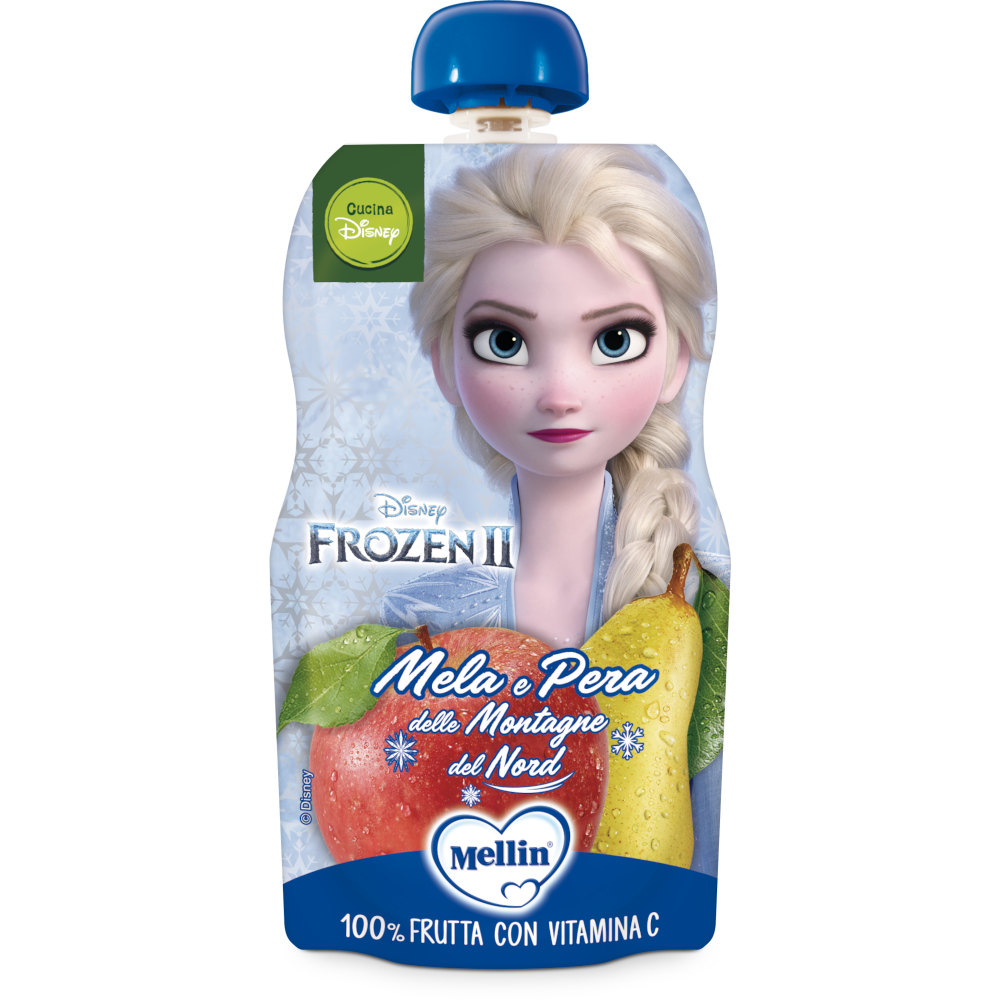 Mellin Merenda Pouch Disney Frozen Mela Pera 110g  - 3