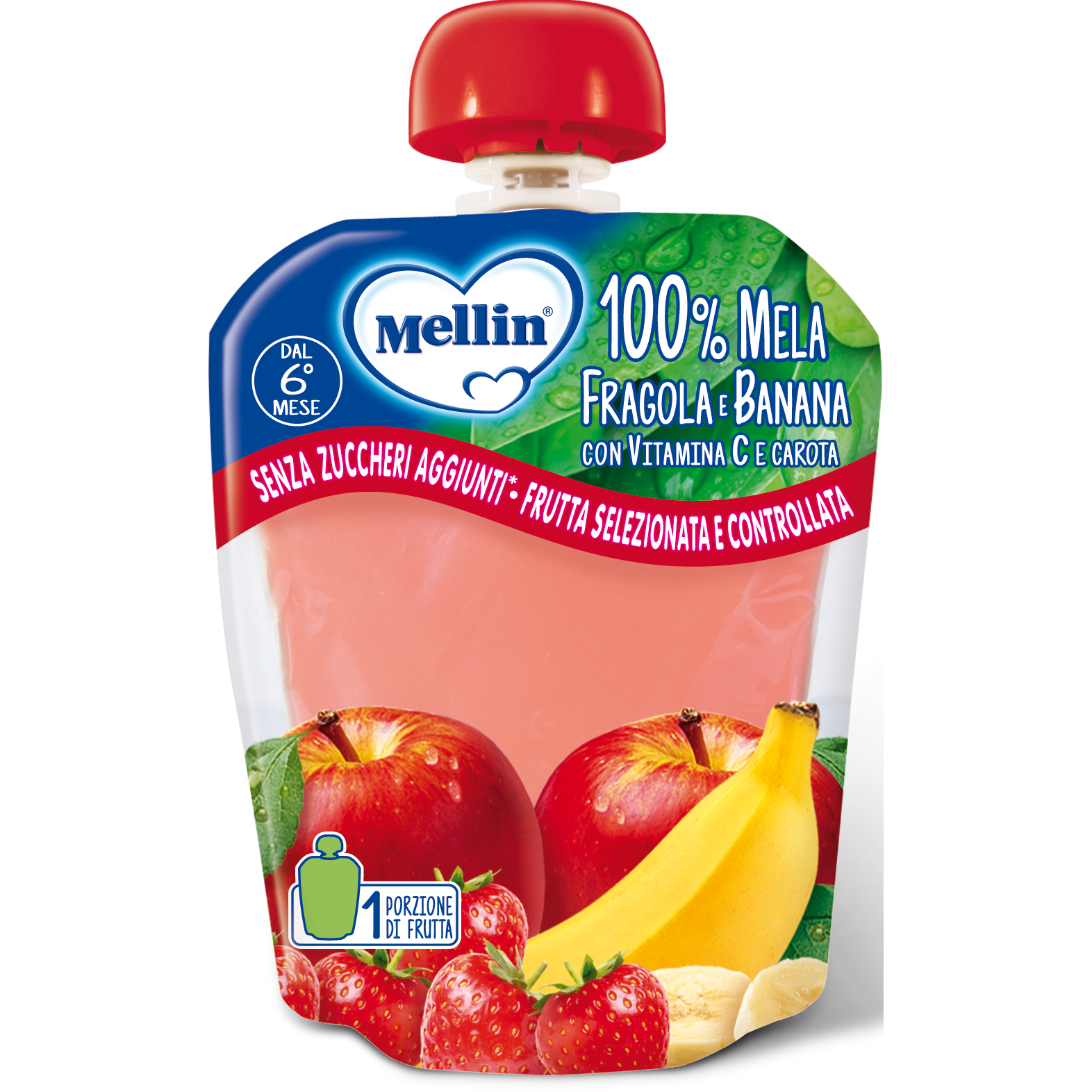 Mellin Pouch Mela Fragola Banana Carota 90g 6Mesi+  - 2