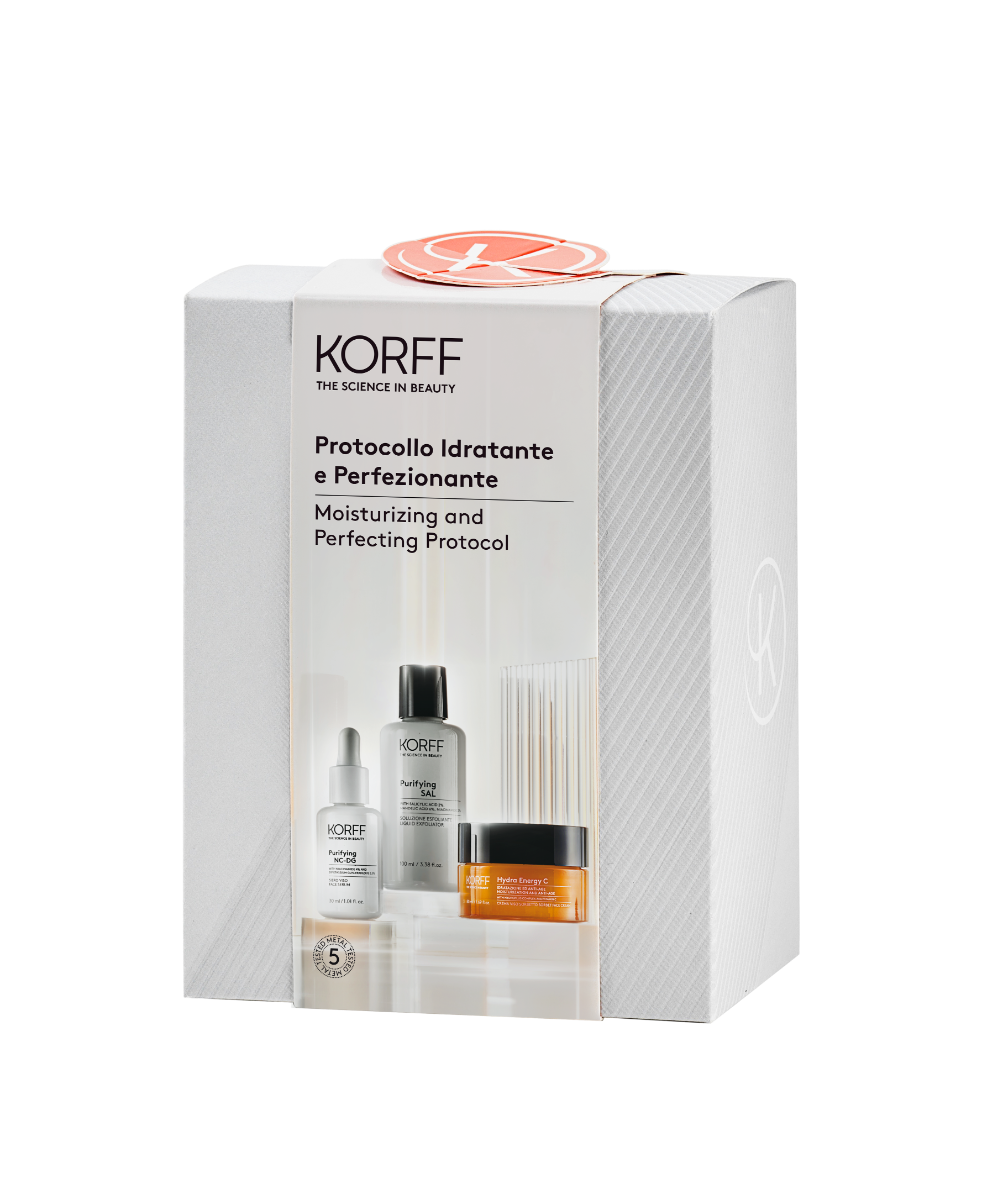 Korff Cofanetto Idratante Perfezionante Soluzione Esfoliante 100ml + Siero Viso 30ml + Crema Viso 50ml-3