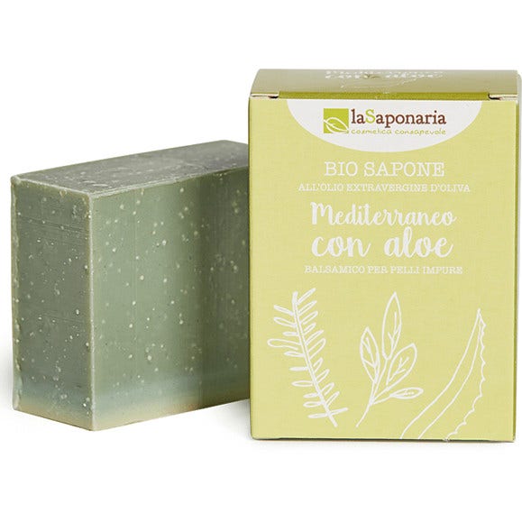 La Saponaria Bio Sapone Mediterraneo Con Aloe 100g  - 1