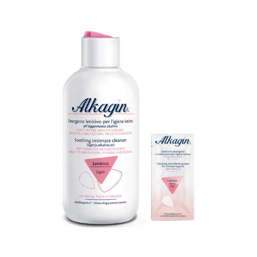 Alkagin Detergente PH 7 Lenitivo 250ml + Salviette 5 Pezzi  - 3