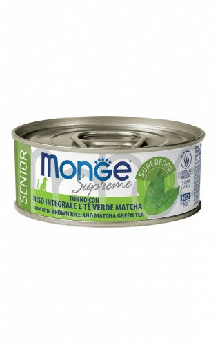 Monge Supreme Cibo Umido Tonno Con Riso Integrale/Tè Verde Matcha Per Gatti Senior Scatoletta 80g-2