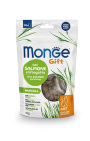 Monge Filled & Crunchy Hairball Snack Per Gatti Salmone E Erbagatta 60g-1
