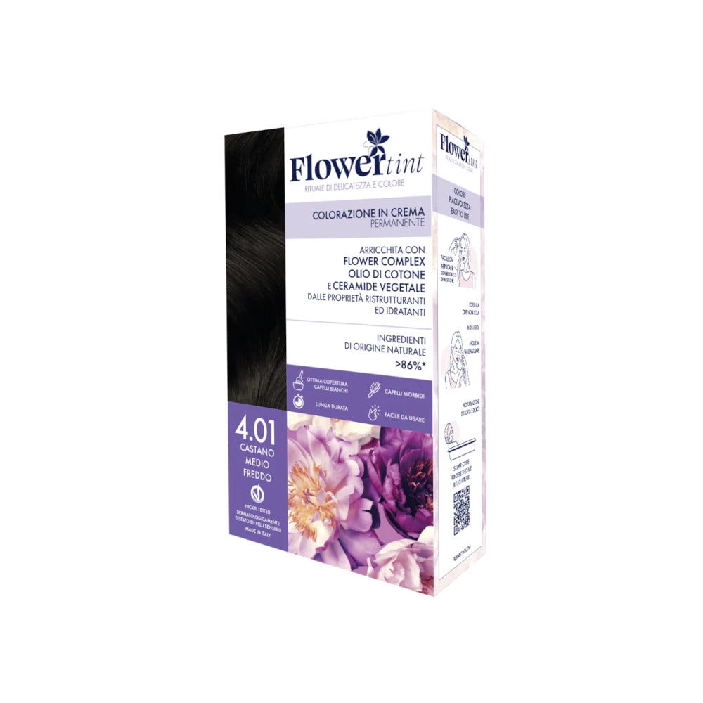 Flowertint Colorazione In Crema Permanente Colore 4,1 Castano Medio Freddo-1