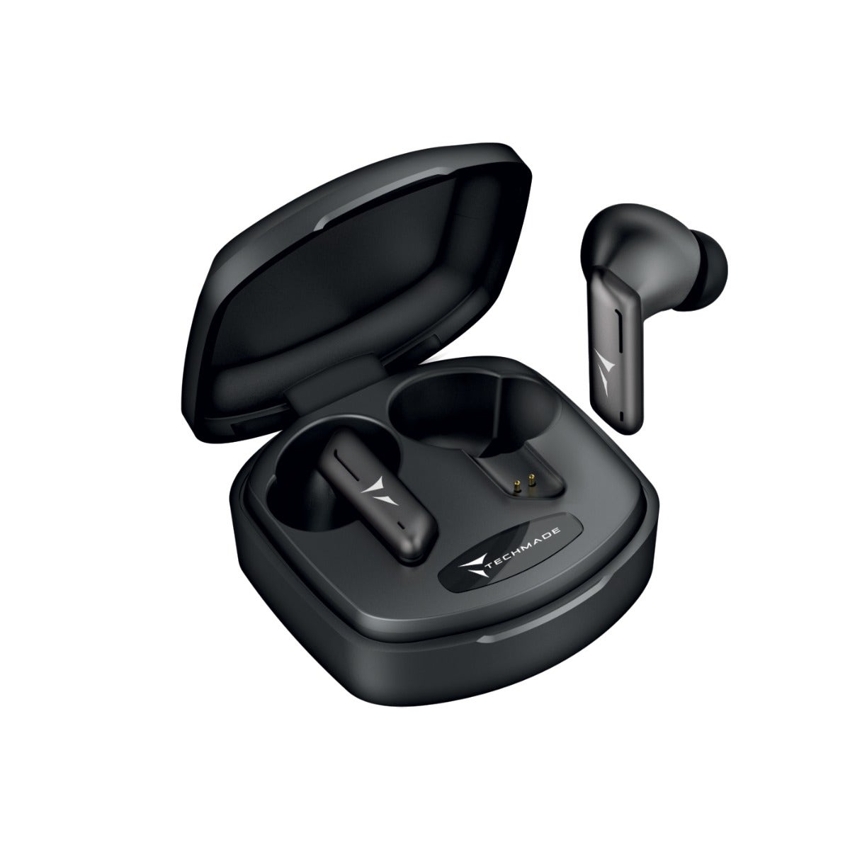Techmade Auricolari Senza Filo Con Box Di Ricarica Black-4