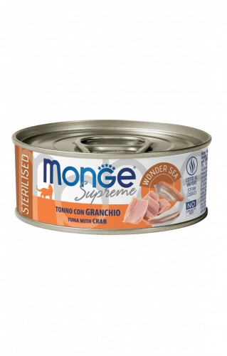 Monge Supreme Cibo Umido Tonno Con Granchio Per Gatti Sterilizzati Scatoletta 80g-2