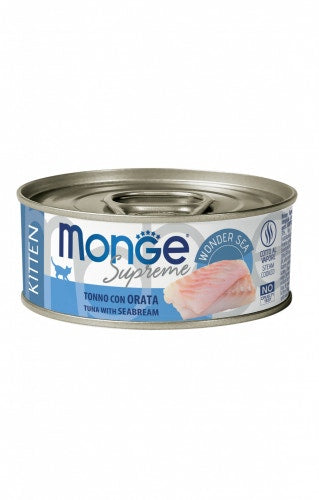 Monge Supreme Cibo Umido Tonno Con Orata Per Gattini Scatoletta 80g-2