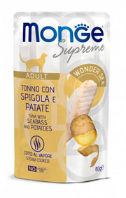 Monge Supreme Pezzetti Di Tonno Con Spigola E Patate Per Gatti Adulti Busta 80g-1