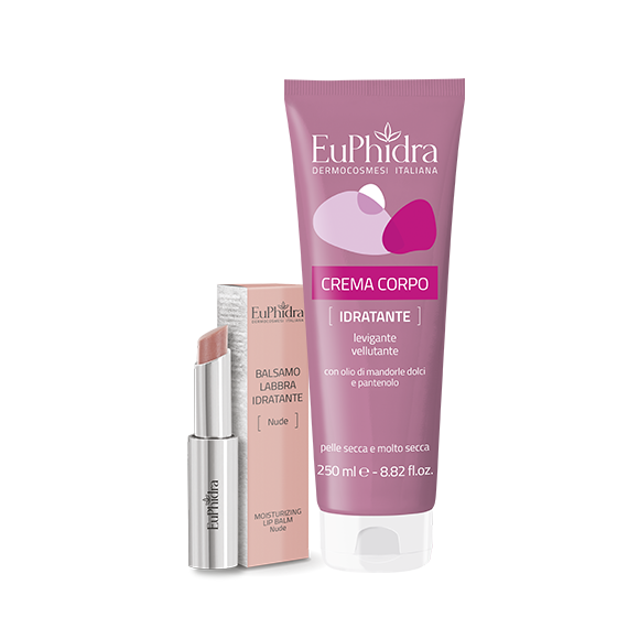 Euphidra Kit Un Tè A Jodhpur Balsamo Labbra Idratante + Crema Corpo Idratante 250ml-1