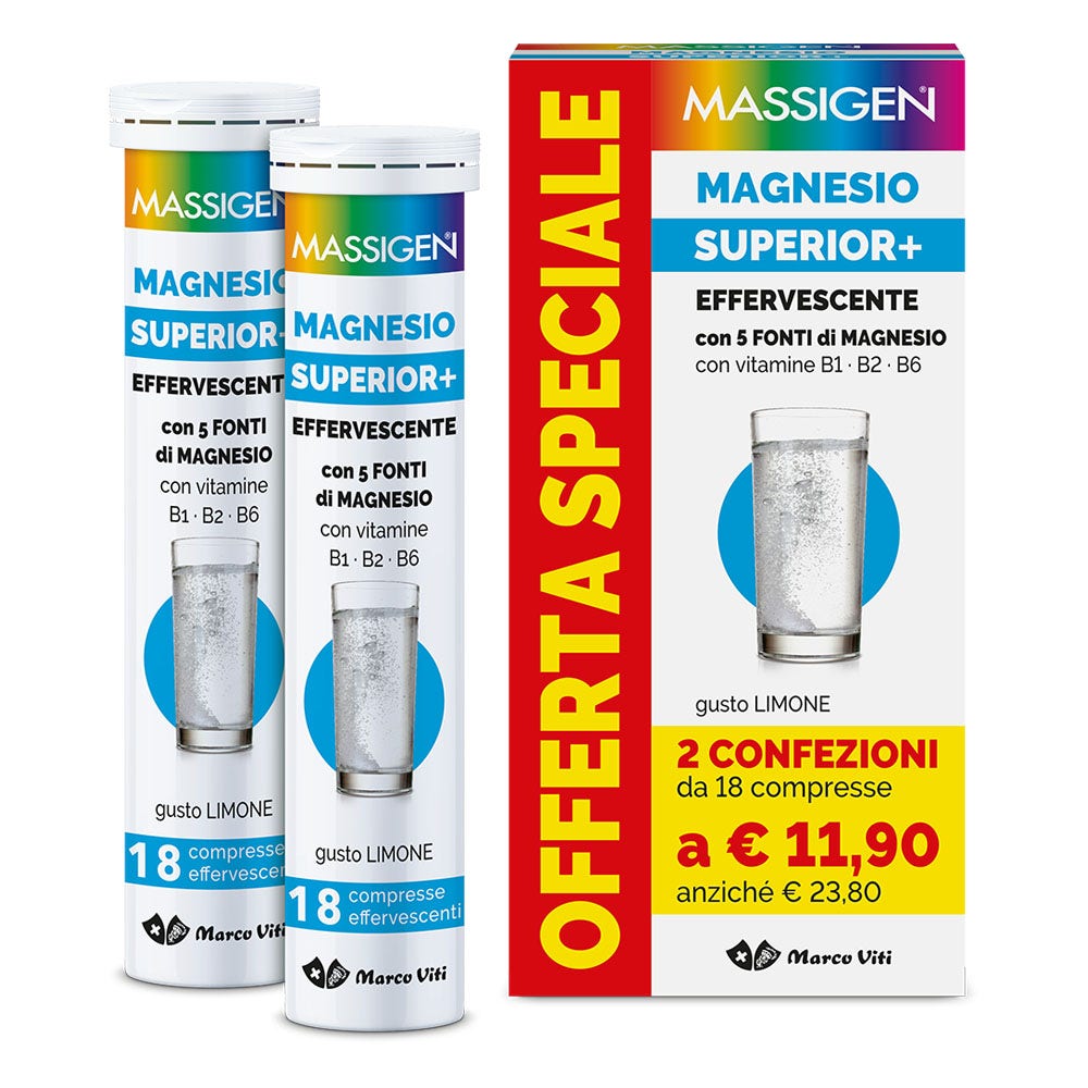 Massigen Magnesio Superior Effervescente 18+18 Compresse-2