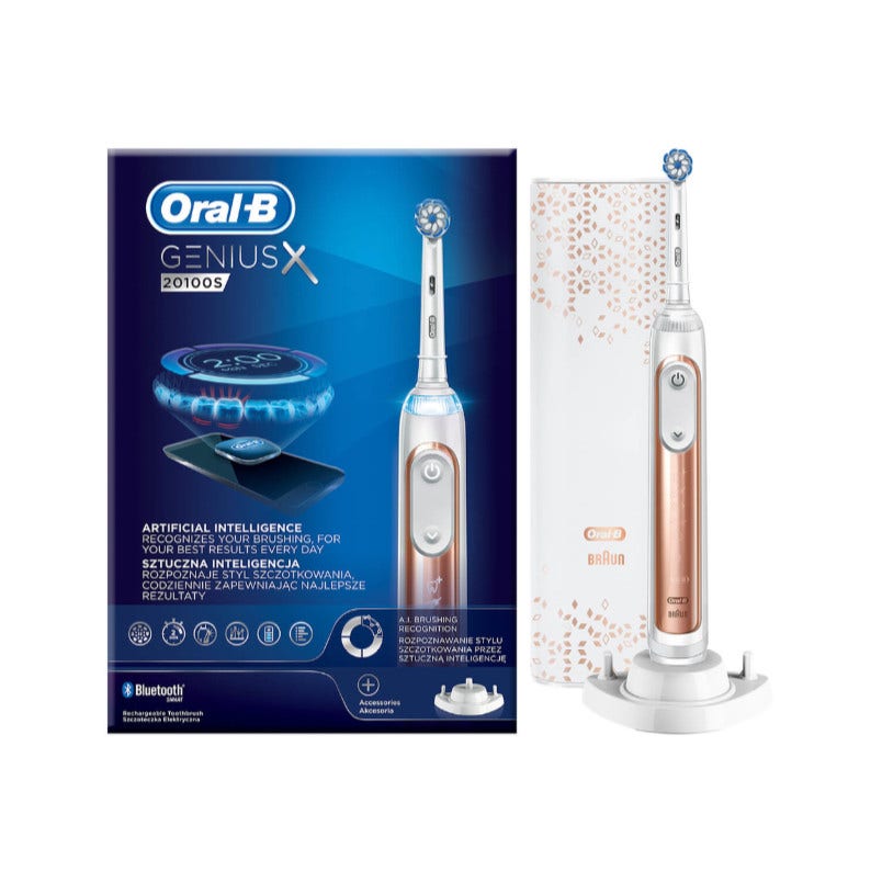 Oral-B Genius X 20100S Spazzolino Elettrico Oro Rosa  - 1